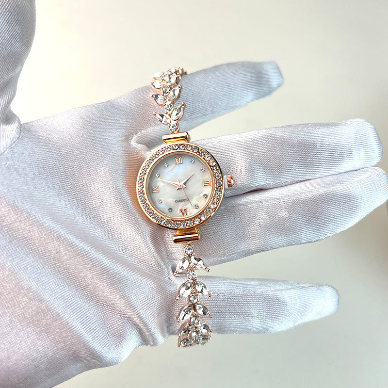 Affordable Luxury Diamond Quartz Watch with Adjustable Bracelet – Elegant Women's Timepiece