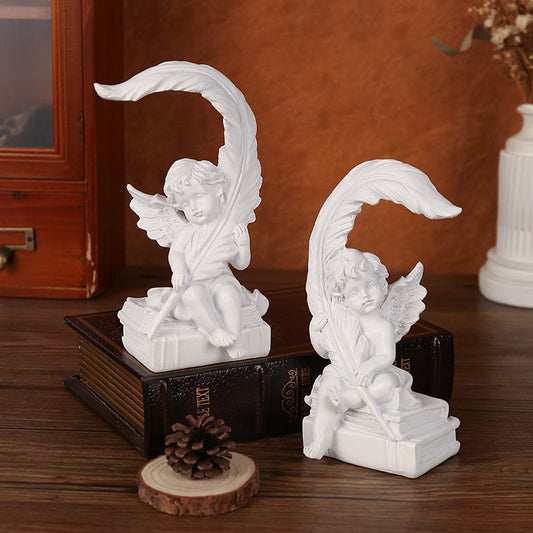 Nordic Feather Angel Decoration – Creative Resin Home & Restaurant Ornament, Sketch Model Display, Elegant Nordic-Style Home Decor