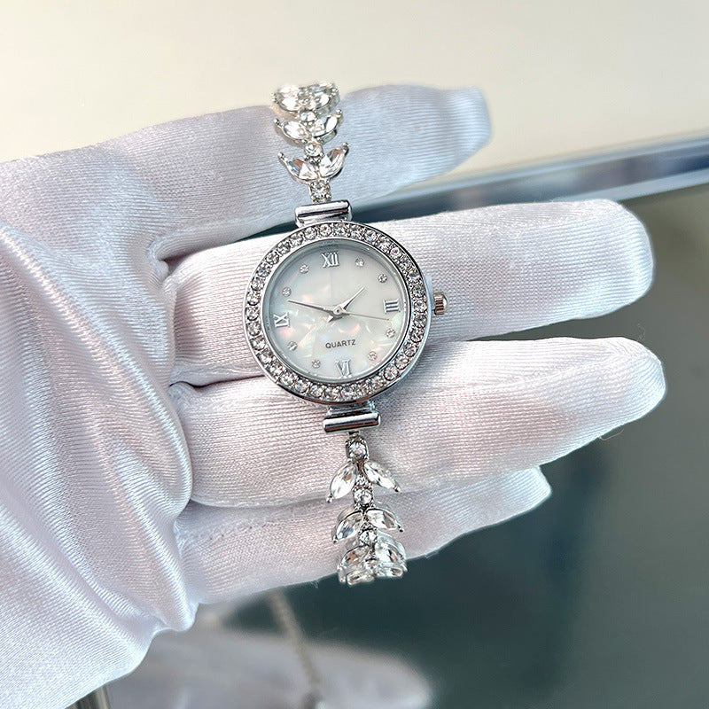 Affordable Luxury Diamond Quartz Watch with Adjustable Bracelet – Elegant Women's Timepiece