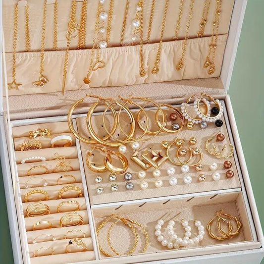 86-Piece Jewelry Set – Necklaces, Earrings & Rings for Daily Wear and Parties (No Box)
