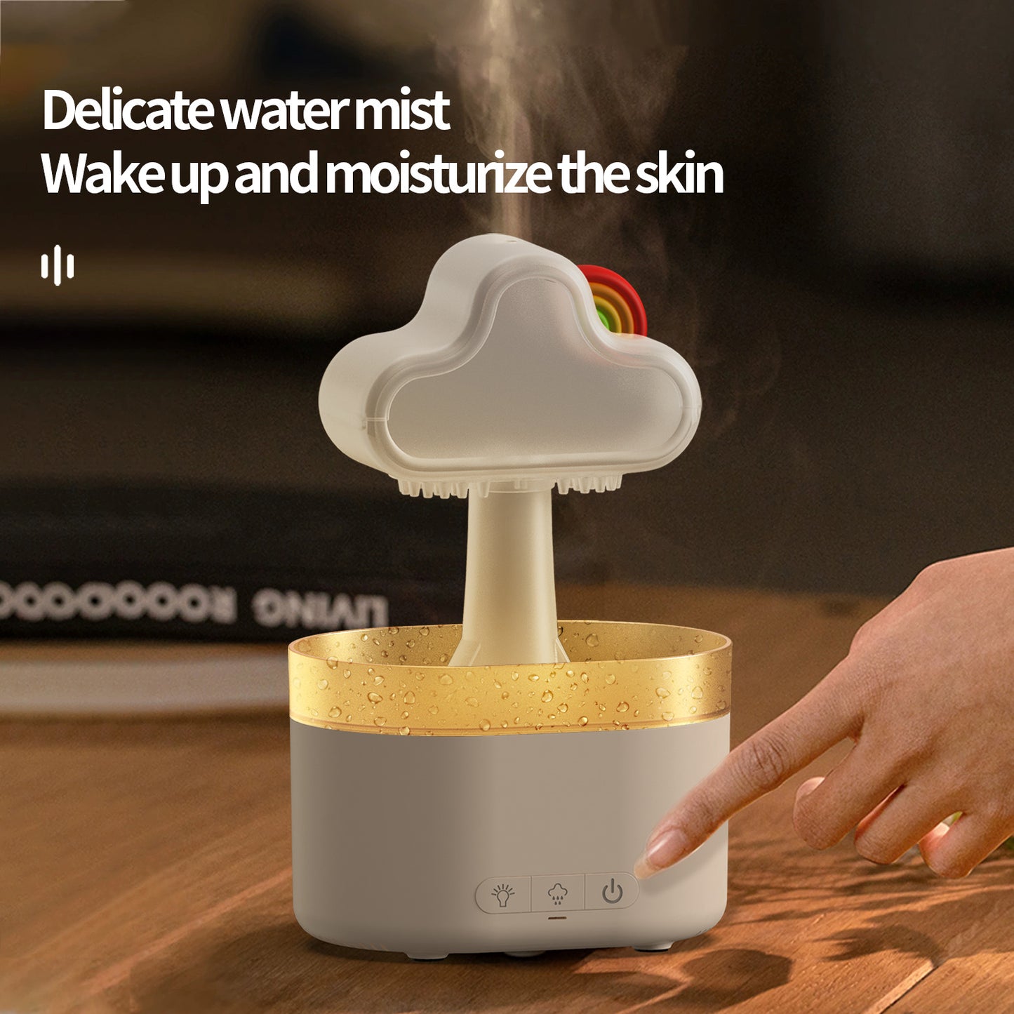 Rainbow Cloud Humidifier – 500ML Ultrasonic LED Air Mist Fogger for Home, Bedroom & Office