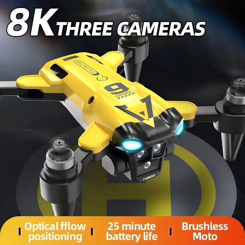 8K Dual Camera Drone with Optical Flow Positioning – Long Range UAV HD Aerial Photography Drone, App-Controlled Foldable Quadcopter for Adults & Beginners, Ideal for Indoor and Outdoor Flying