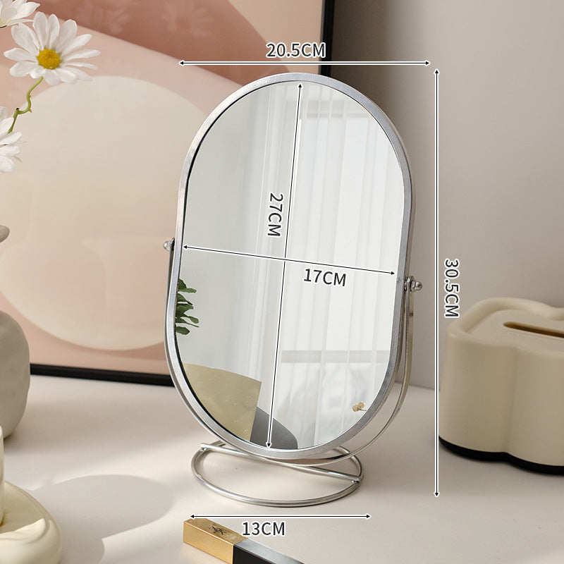 Elegant Desktop Vanity Mirror – Makeup Mirror with Golden Wrought Iron Frame for Bedroom, Desk & Vanity