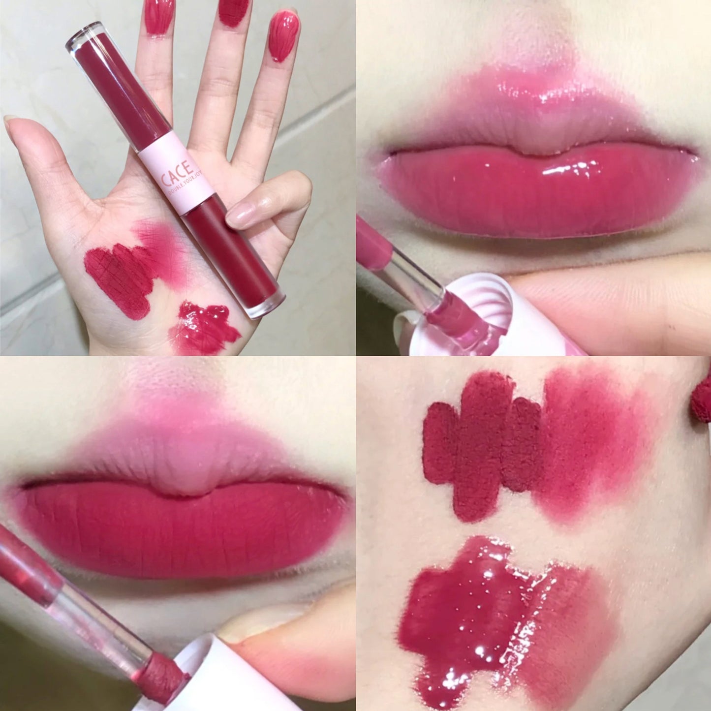 "Double-Headed Lip Lacquer – Long-Lasting & Moisturizing Liquid Lipstick with Gloss and Color in One"