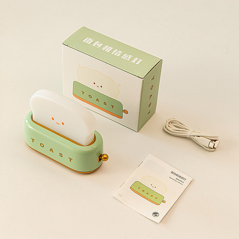 Toast-Shaped USB Table Lamp – Cute Bread Night Light, Dimmable LED, USB Rechargeable, Cozy Bedside Lamp for Home & Gifts