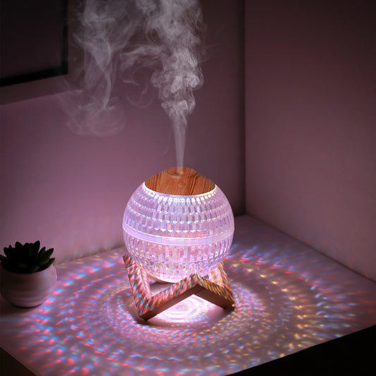 Crystal Ball USB Humidifier – Mini Silent Cool Mist Diffuser with RGB Colorful LED Lights