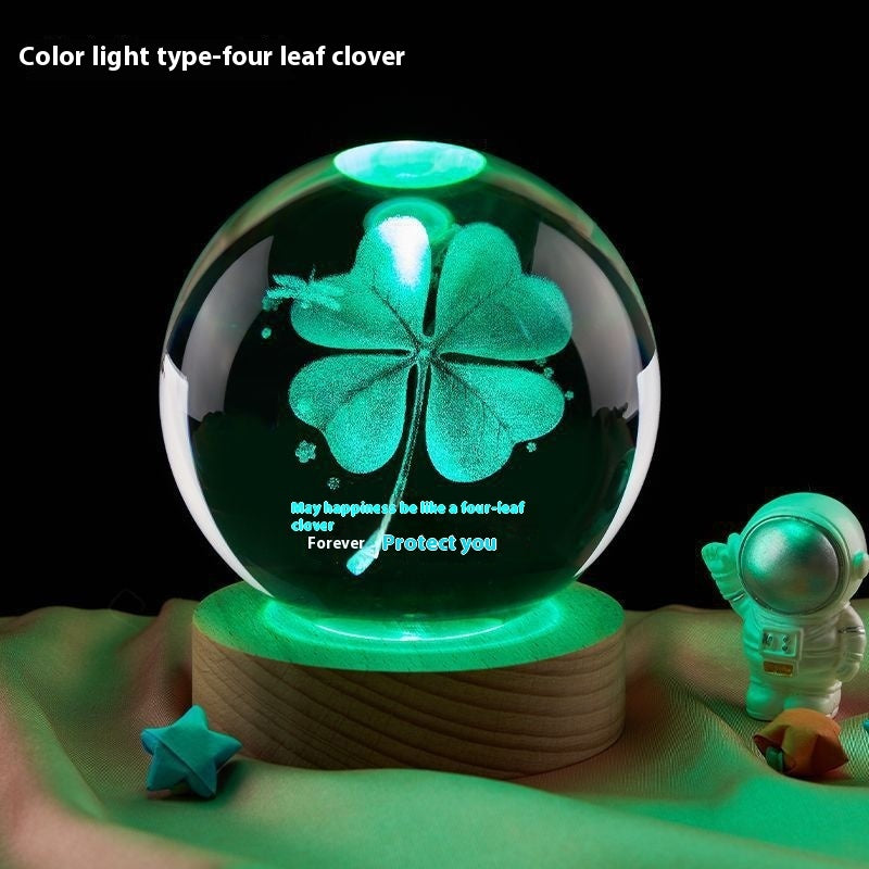 Creative Crystal Ball Night Lamp – Bedside & Home Decoration