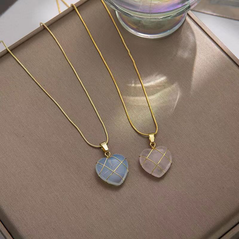 Moonstone Love Necklace with Cartoon Princess Charm – Trendy Jewelry for Girls