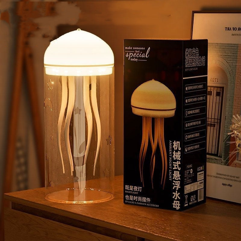 3D Floating Jellyfish Night Lamp – Creative DIY Luminous Ambience Light for Bedroom & Desk