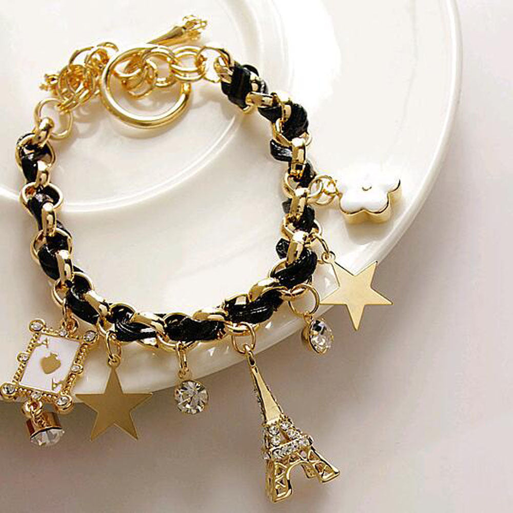 Fashion Five-Pointed Star Playing Card Bracelet