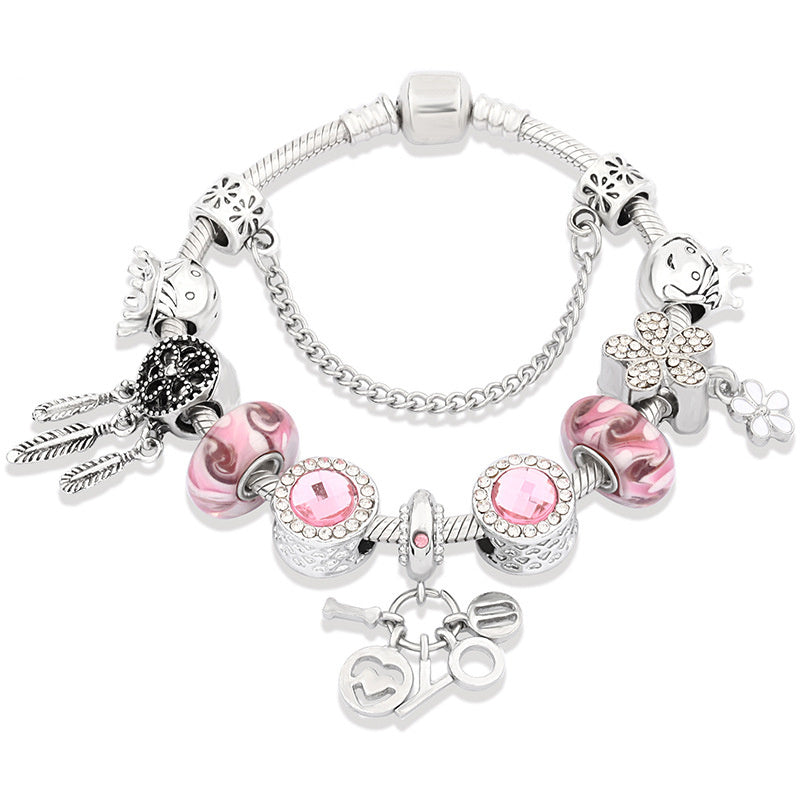Women’s Fashion Glass Bead Bracelet – Elegant Romantic Style