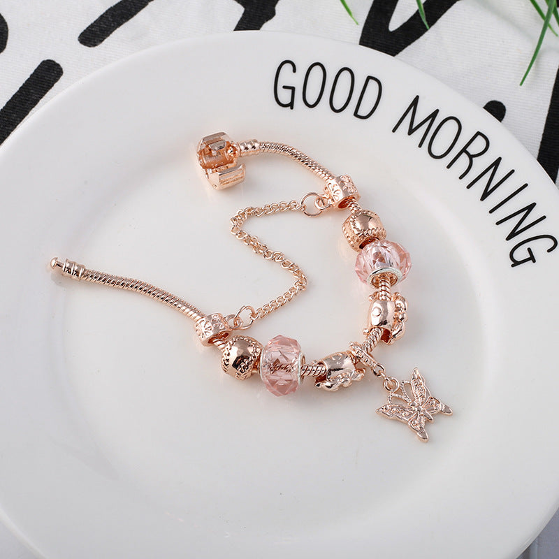 Rose Gold Geometric Love Bracelet – Fashion Jewelry for Women