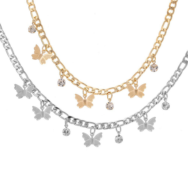 Delicate Butterfly Clavicle Necklace – Metal Pendant Jewelry