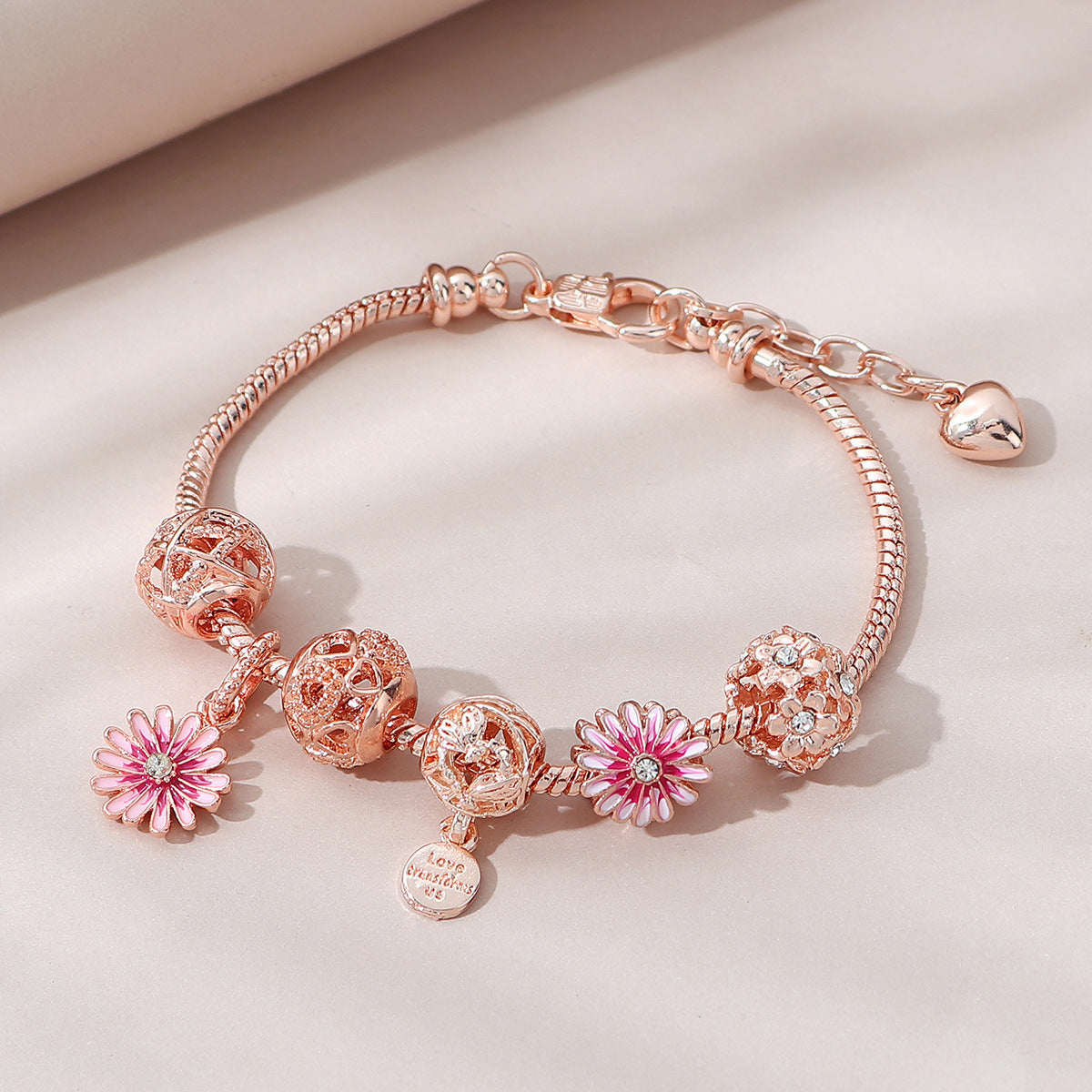 Hollow Flower Ball Bracelet – Gradient Daisy DIY Beaded Jewelry for Women