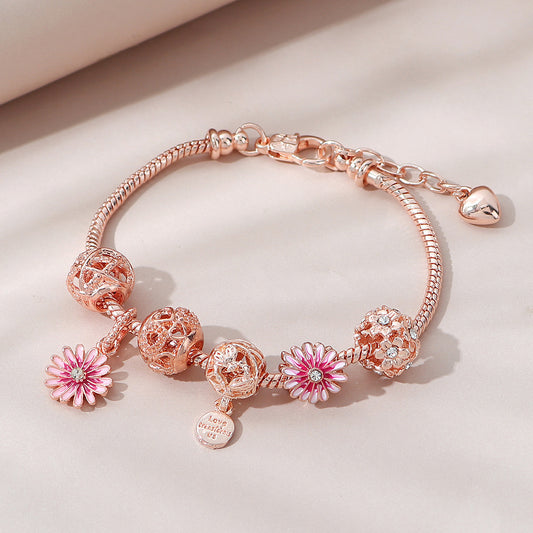 Hollow Flower Ball Bracelet – Gradient Daisy DIY Beaded Jewelry for Women