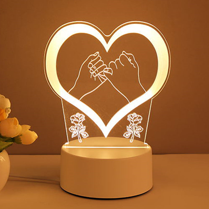 3D Acrylic LED Night Lamp – USB Neon Light for Home, Room Decor & Gifts