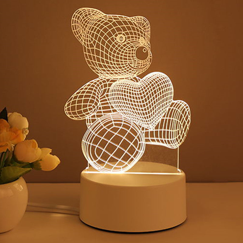 3D Acrylic LED Night Lamp – USB Neon Light for Home, Room Decor & Gifts