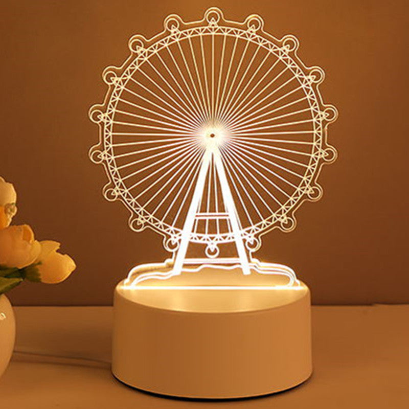 3D Acrylic LED Night Lamp – USB Neon Light for Home, Room Decor & Gifts