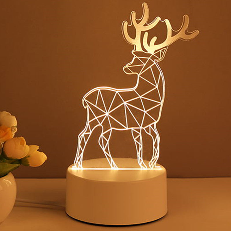 3D Acrylic LED Night Lamp – USB Neon Light for Home, Room Decor & Gifts