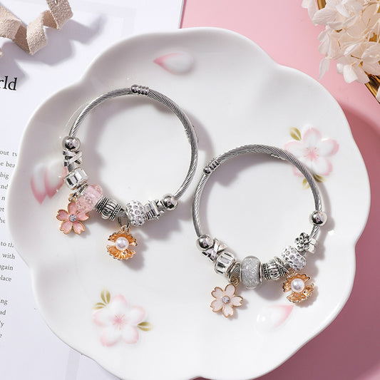 Vintage Flower Beaded Bracelet – Ethnic Style Shell Floral Jewelry for Women