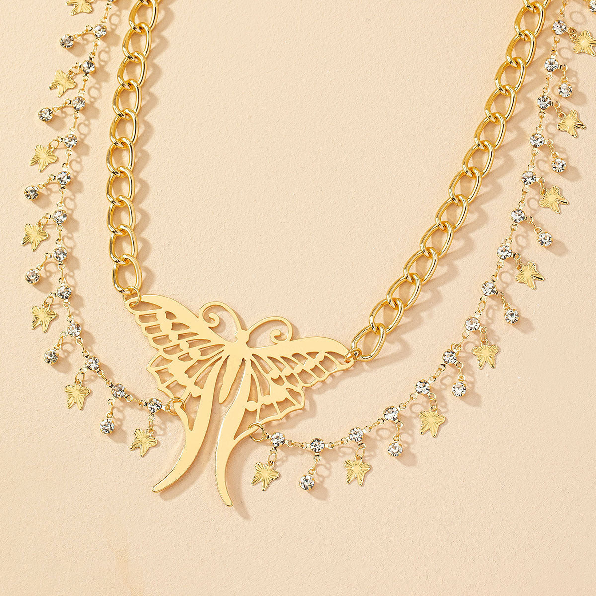 Elegant Gold Butterfly Waist Chain – Boho Beaded Belly Jewelry with Glass Accents for Women