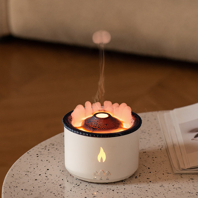 Two-Color Flame Volcano Humidifier – Aromatherapy Diffuser with Ring Mist Effect for Home & Office
