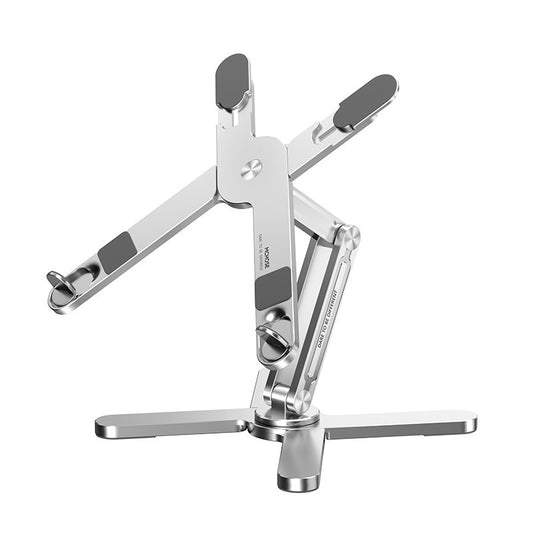 360° Rotating Foldable Aluminum Laptop Stand – Adjustable Height Notebook Holder with Heat Dissipation & Stable Triangular Support