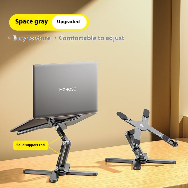 360° Rotating Foldable Aluminum Laptop Stand – Adjustable Height Notebook Holder with Heat Dissipation & Stable Triangular Support