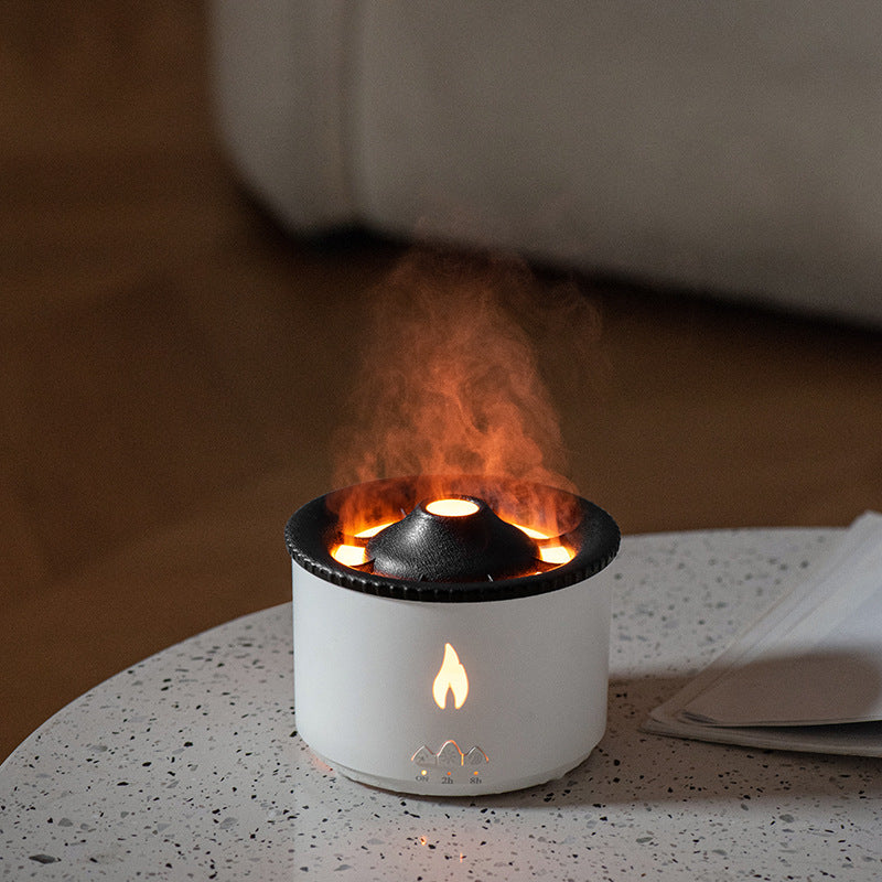 Two-Color Flame Volcano Humidifier – Aromatherapy Diffuser with Ring Mist Effect for Home & Office