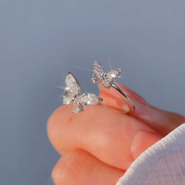 Women’s S925 Sterling Silver Butterfly Ring – Delicate Design