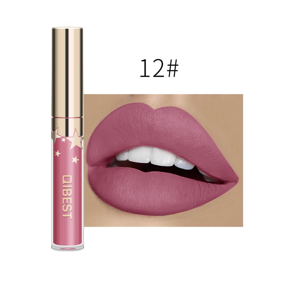 QIBEST Matte Non-Stick Lip Gloss – Long-Lasting & Waterproof