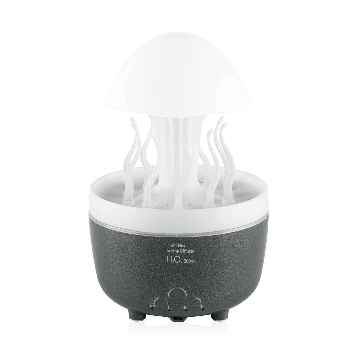 Jellyfish Raindrop Aroma Diffuser – Colorful LED Humidifier with Simulated Raindrops, Rotating Night Lamp, Aromatherapy Mist Maker for Bedroom, Living Room & Office