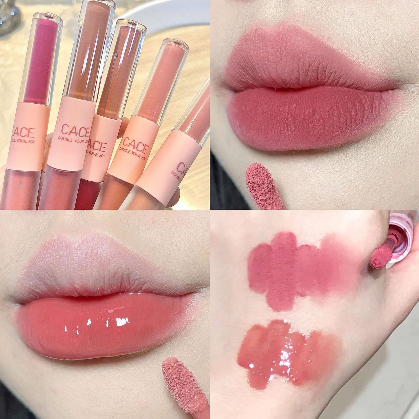 "Double-Headed Lip Lacquer – Long-Lasting & Moisturizing Liquid Lipstick with Gloss and Color in One"