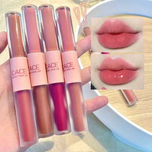 "Double-Headed Lip Lacquer – Long-Lasting & Moisturizing Liquid Lipstick with Gloss and Color in One"