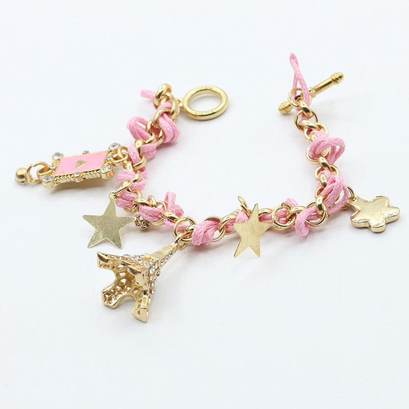 Fashion Five-Pointed Star Playing Card Bracelet