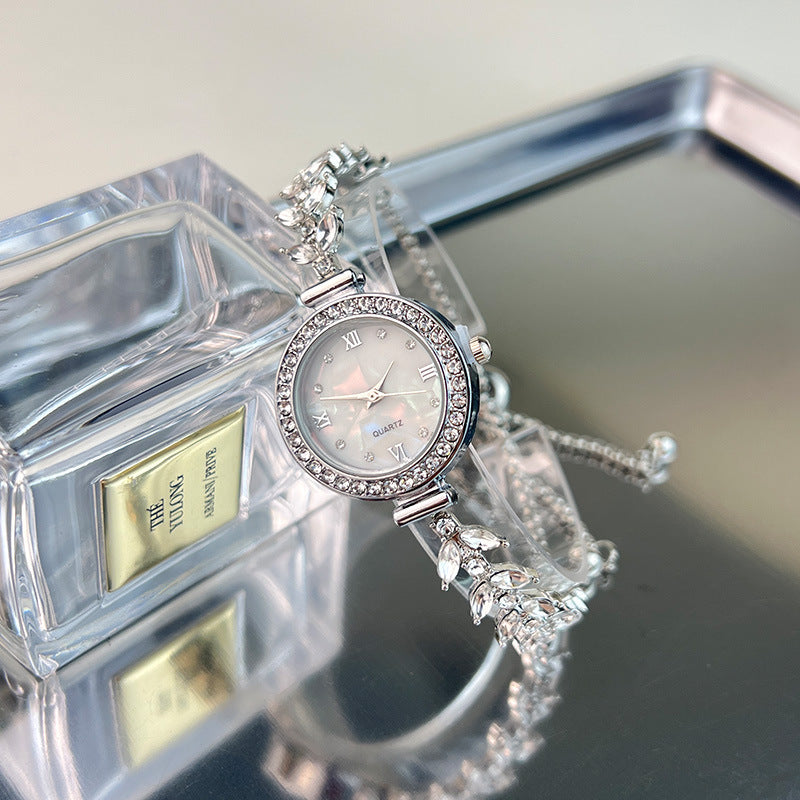 Affordable Luxury Diamond Quartz Watch with Adjustable Bracelet – Elegant Women's Timepiece