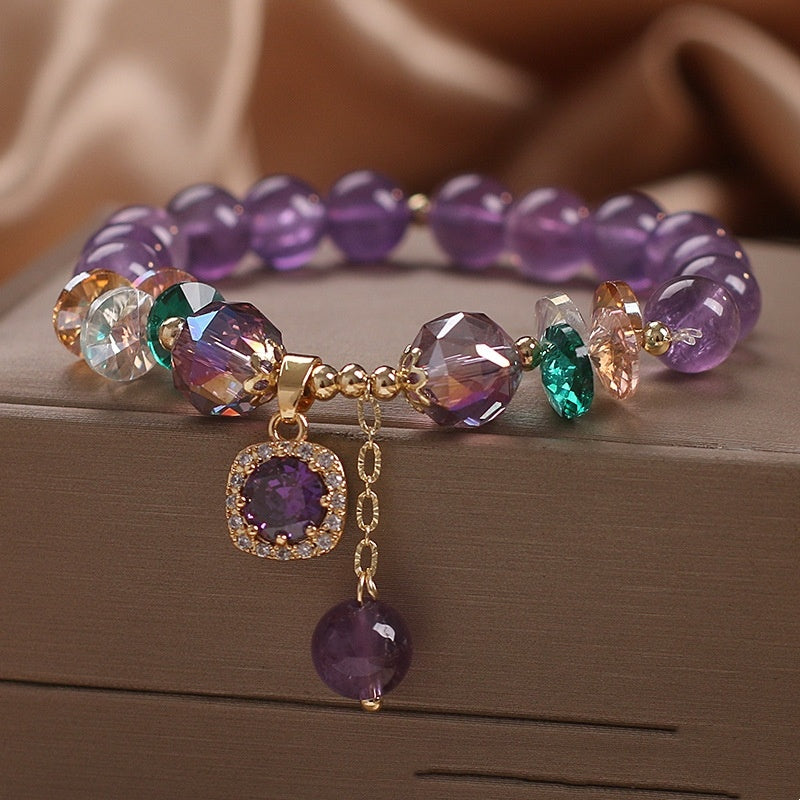 Natural Amethyst Bracelet – Trendy Celebrity-Inspired Design
