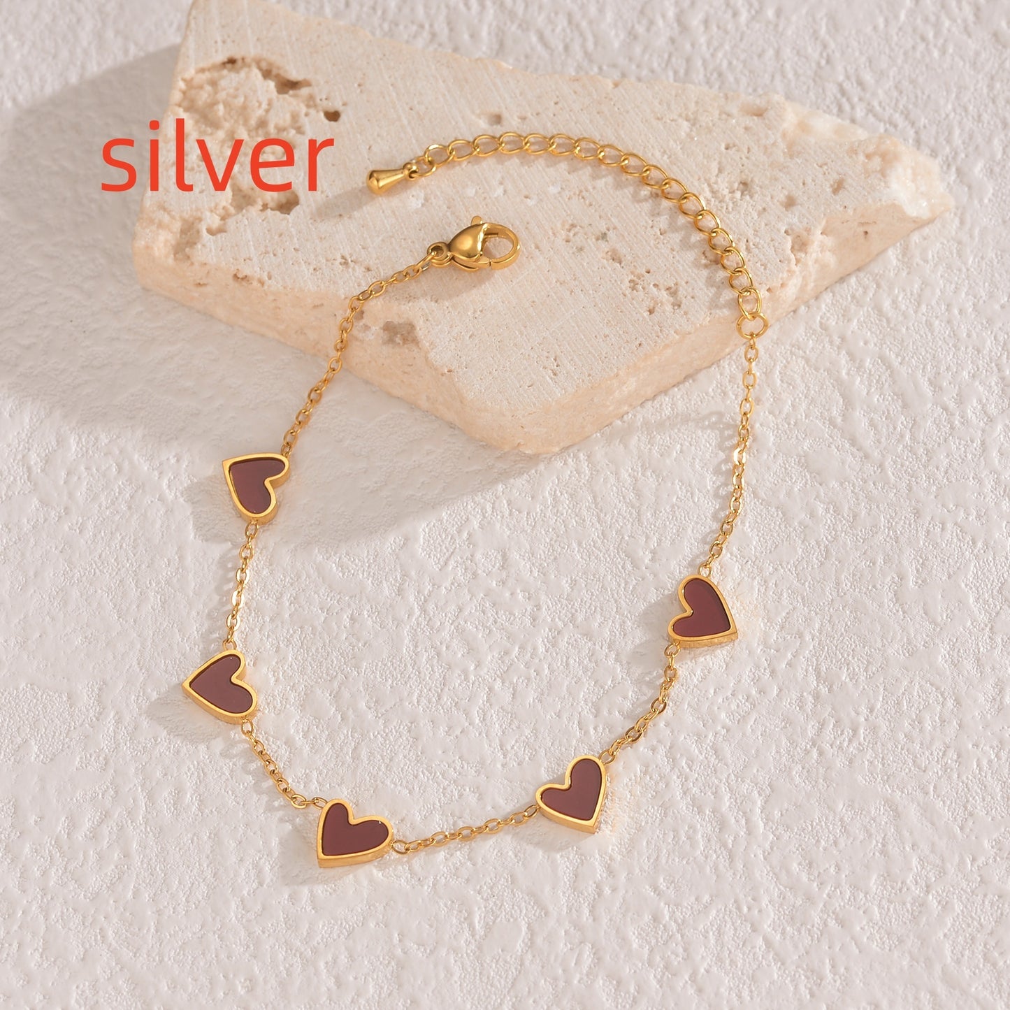 Stainless Steel Dripping Heart Love Bracelet – Romantic Valentine's Day Gift