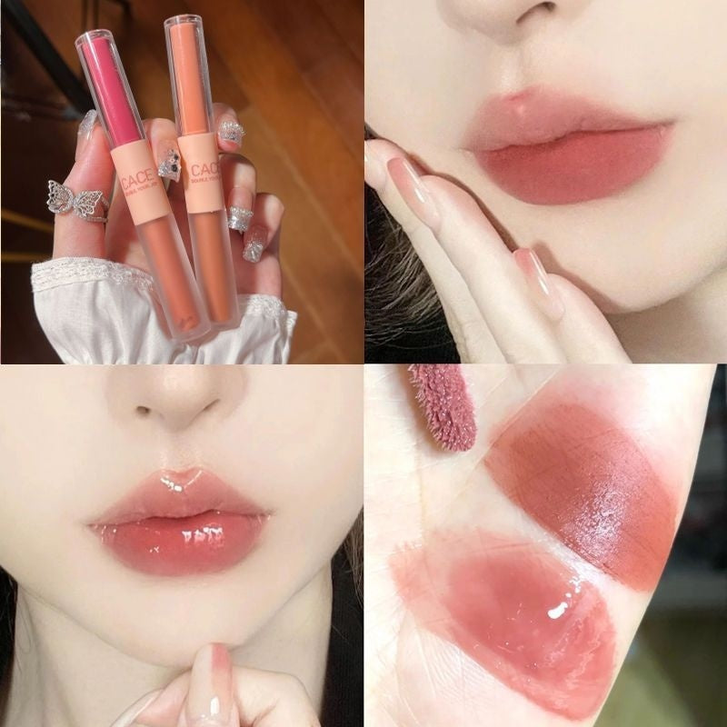 "Double-Headed Lip Lacquer – Long-Lasting & Moisturizing Liquid Lipstick with Gloss and Color in One"