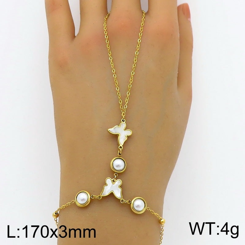 Delicate Finger Ring Bracelet – Stylish Stainless Steel Hand Chain for Women’s Fashion