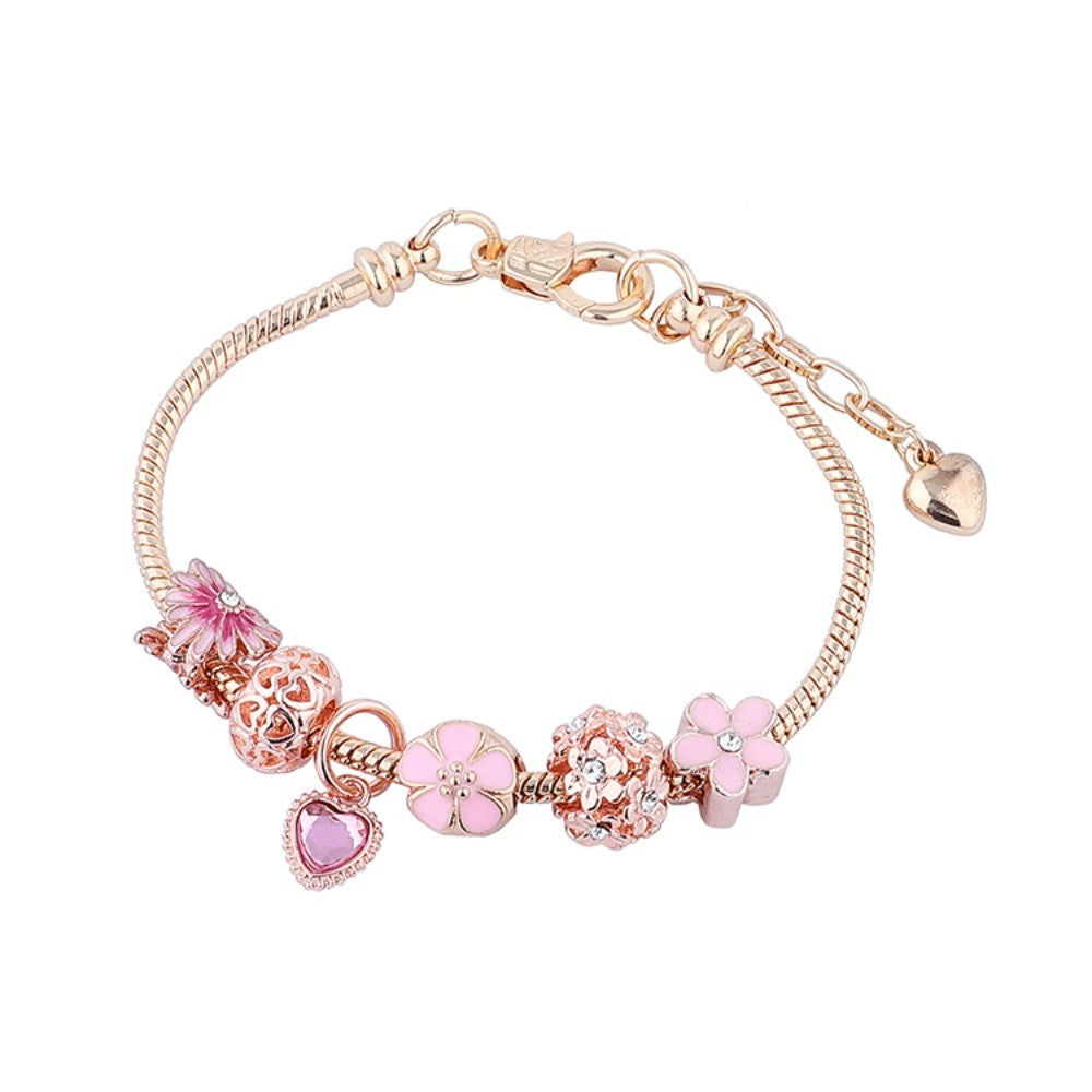 Love Daisy Beaded Bracelet – Hollow Diamond Charm Jewelry for Women