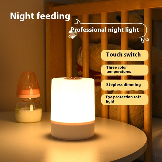 Touch Bedside Lamp – Dimmable 3-Color LED Night Light, USB Portable, Mini Table Lamp for Bedroom & Desk