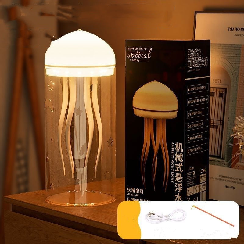 3D Floating Jellyfish Night Lamp – Creative DIY Luminous Ambience Light for Bedroom & Desk