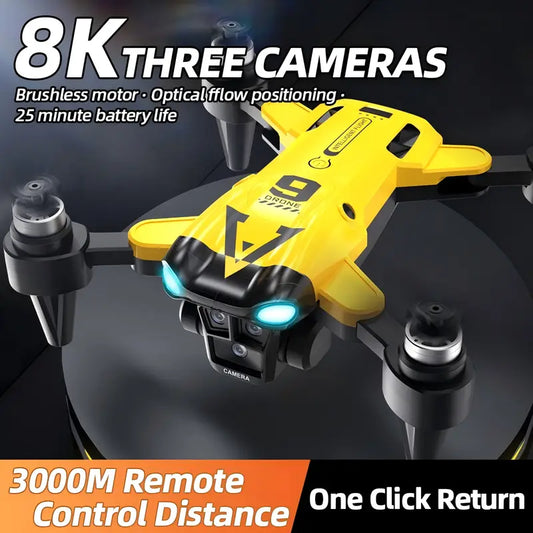 8K Dual Camera Drone with Optical Flow Positioning – Long Range UAV HD Aerial Photography Drone, App-Controlled Foldable Quadcopter for Adults & Beginners, Ideal for Indoor and Outdoor Flying