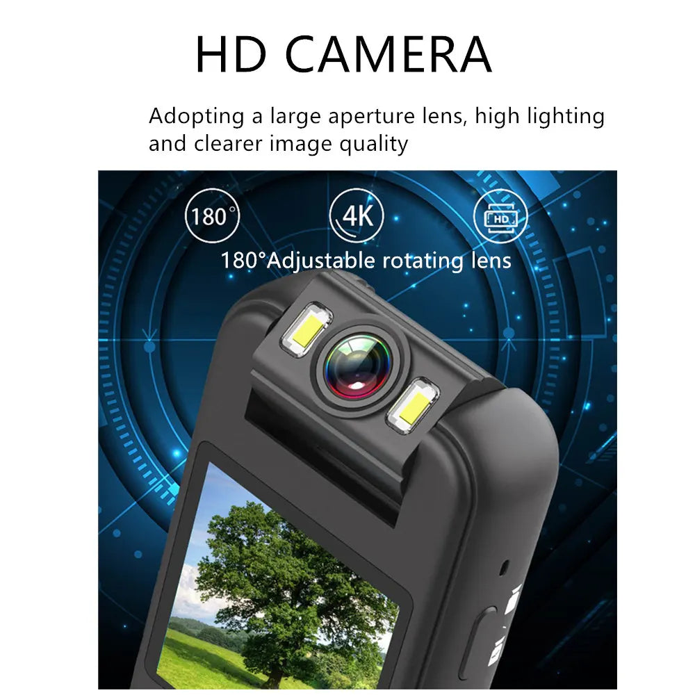 4K WiFi Outdoor Sports Action Camera – 180° Rotating Lens, Magnetic Clip, Wireless Recording & Waterproof Design for Cycling, Driving, and Motorcycle Riding