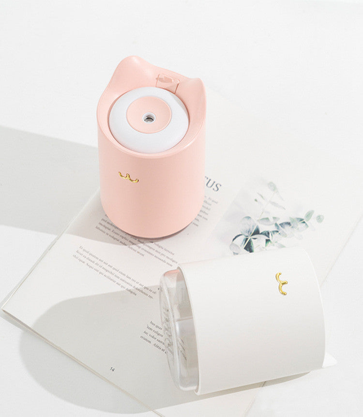 Mini USB Humidifier Night Light – Desktop Bedroom & Office Air Moisturizer, Quiet USB-Powered Column Design
