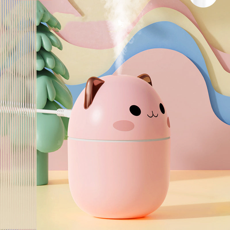 Cute Cat USB Air Humidifier – Ultra-Silent Cool Mist Aromatherapy Diffuser with LED Light for Home, Office, Bedroom & Car