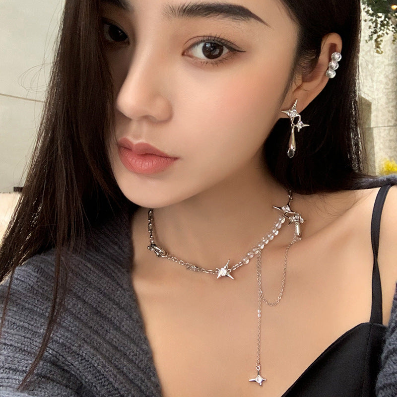 Star Awn Diamond Pendant Necklace – Dainty Water Drop Design