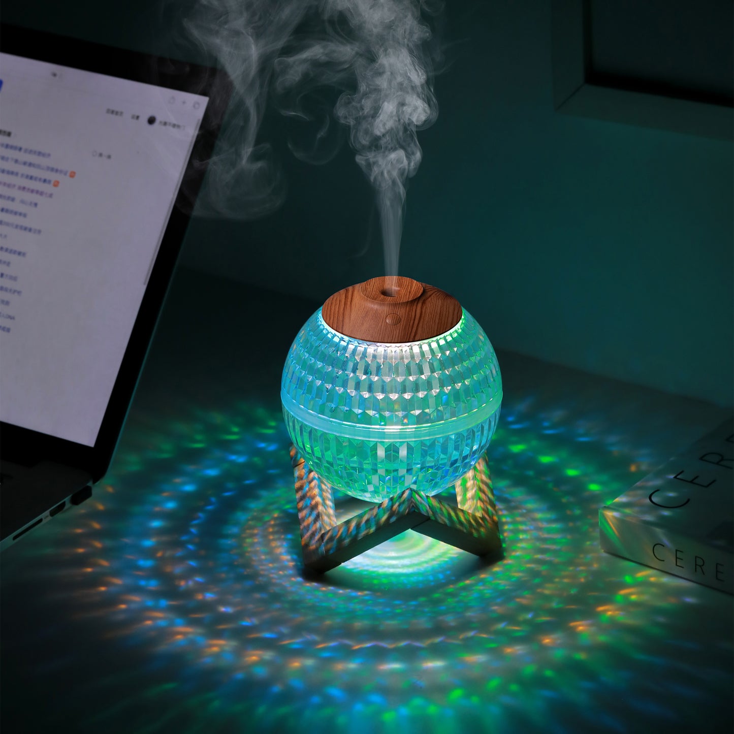 Crystal Ball USB Humidifier – Mini Silent Cool Mist Diffuser with RGB Colorful LED Lights