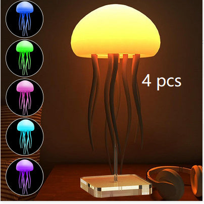 LED Jellyfish Mood Lamp – Portable Night Light & Smart Table Lamp for Bedside or Desk Decor